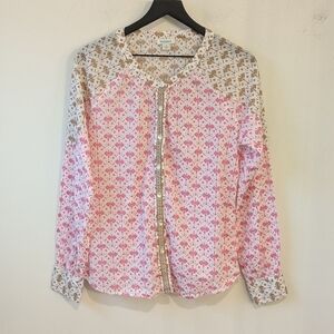 Sundance Women's Rosalie Cotton Boho Aztec Button Up Shirt Size Medium